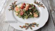 Фото рецепта Рис из брокколи с беконом и креветками