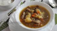 Фото рецепта Гречневый суп с грибами на мясном бульоне